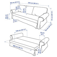 VRETSTORP - 3-seater sofa bed, Karlshov grey-beige , - best price from Maltashopper.com 09491230