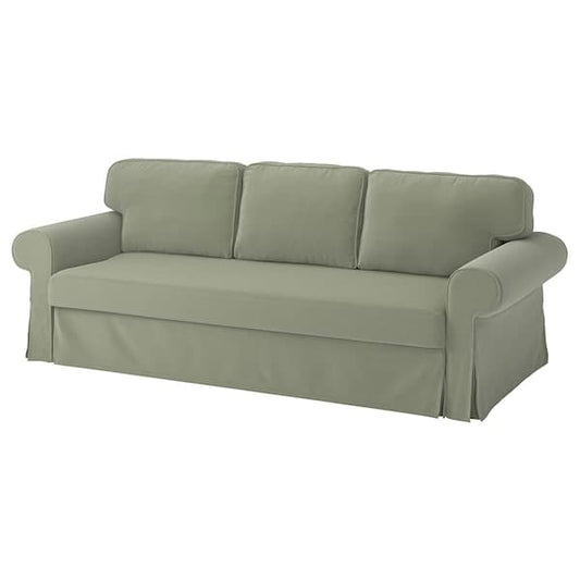 Ikea VRETSTORP - Fodera per divano letto a 3 posti, Hakebo grigio-verde ,