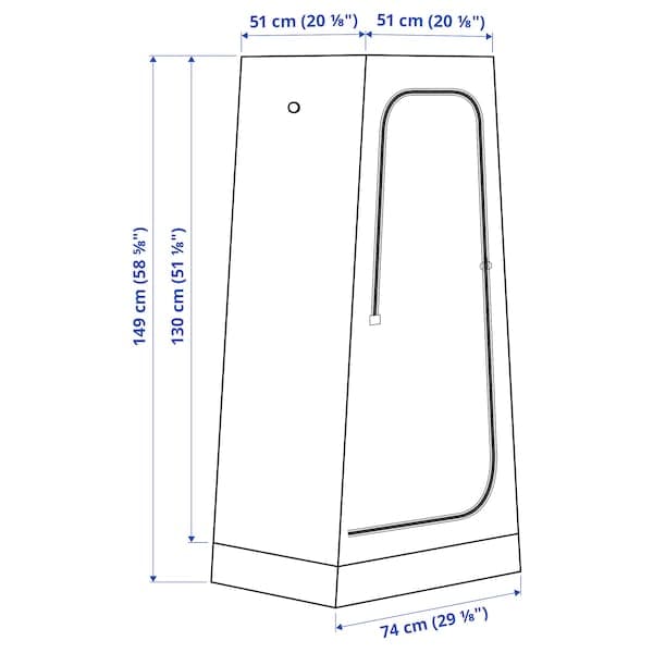 VUKU - Wardrobe, white, 74x51x149 cm - best price from Maltashopper.com 80331973
