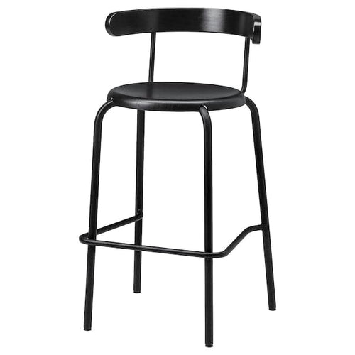 YNGVAR - Bar stool, anthracite, 75 cm