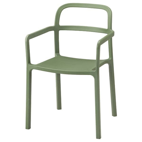 YPPERLIG Chair with inner/outer armrests - green ,