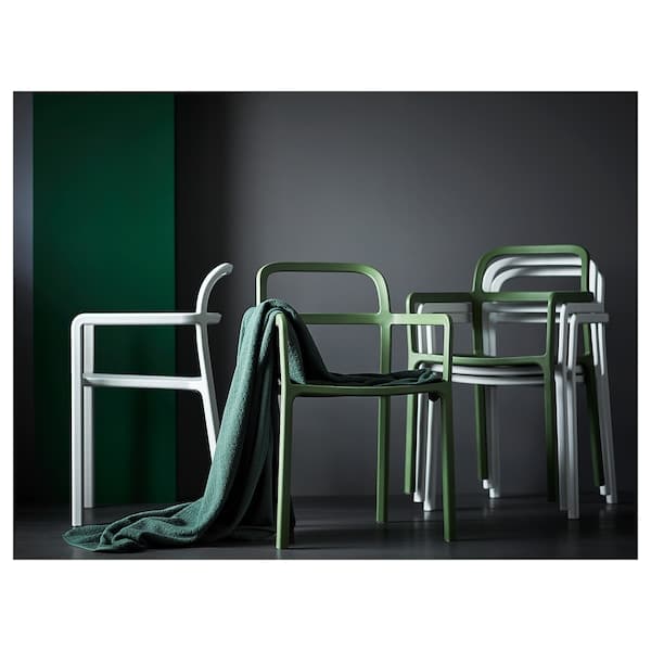 YPPERLIG Chair with inner/outer armrests - green , - Premium Furniture from Ikea - Just €90.99! Shop now at Maltashopper.com