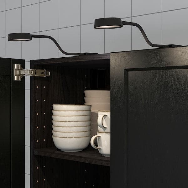 YTBERG - Cabinet lighting, black/dimmable
