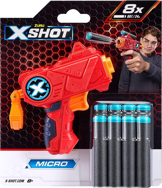 X-Shot Excel 12 Micro display with 8 darts